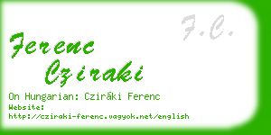 ferenc cziraki business card